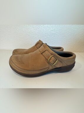 Merrell Encore Kassie Buckle Leather Mule Clog Slip On Womens Size 4 Brown